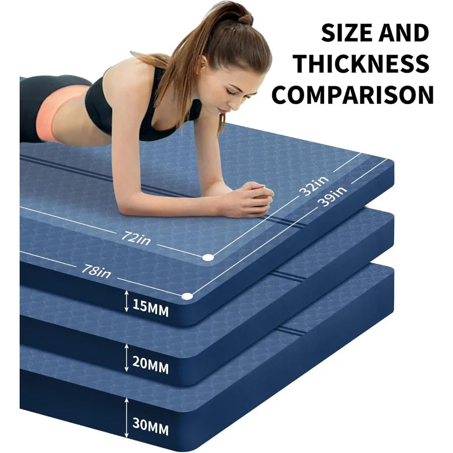 Large Thick Exercise Mat for Fitness Yoga Pilates Stretching and Floor Exercises