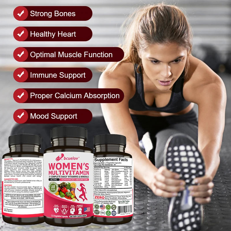 Women's Multivitamin, Supplements Vitamins A, C, D, E, Supports Bone Immune Health