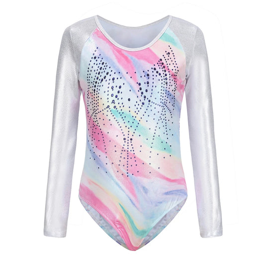 Girls' Rainbow Gradient Color Ballet Leotard
