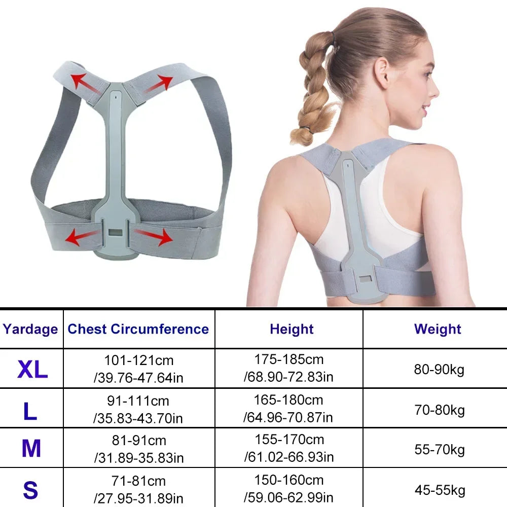 Lumbar Spine Posture Corrector Back Brace Clavicle Support Straight Strap Shoulder