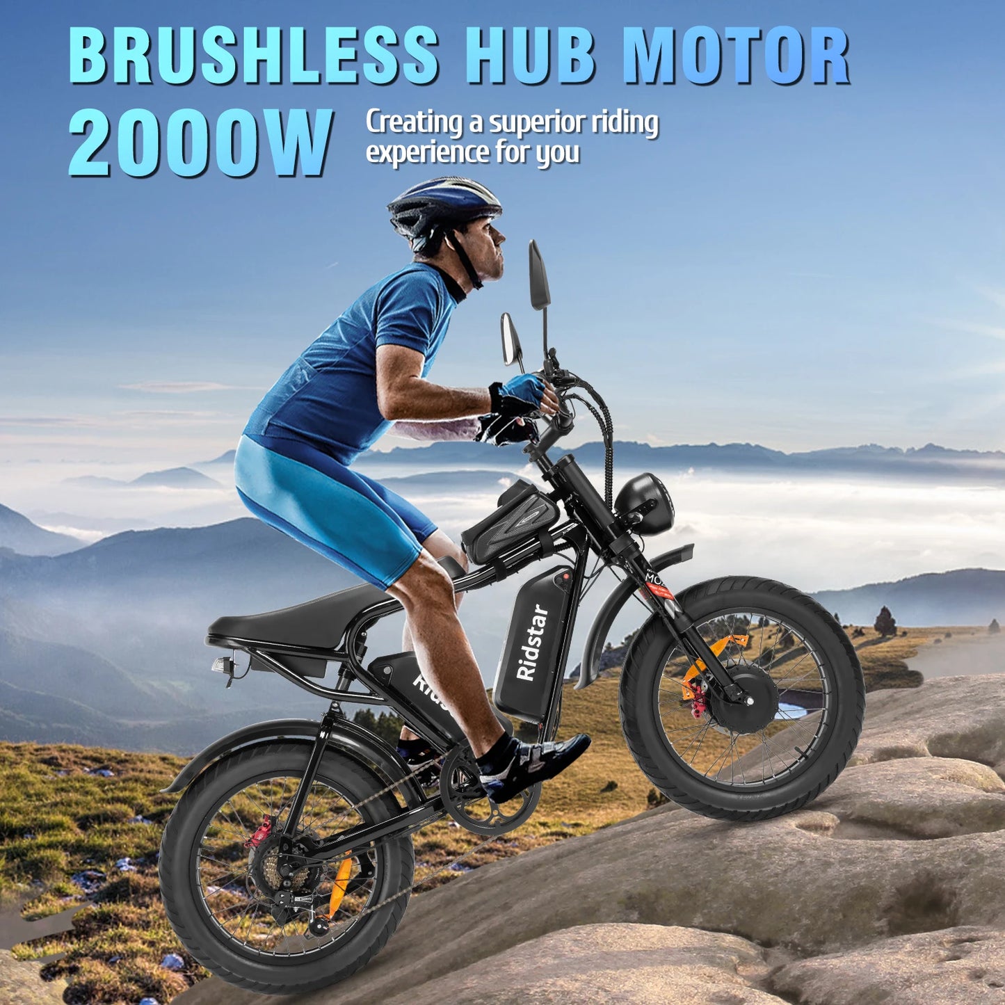 Electric Bicycle 2000W Dual Motor 52V40AH Dual Battery Ebike Top Speed 55KM/H  Electric Mountain Bike