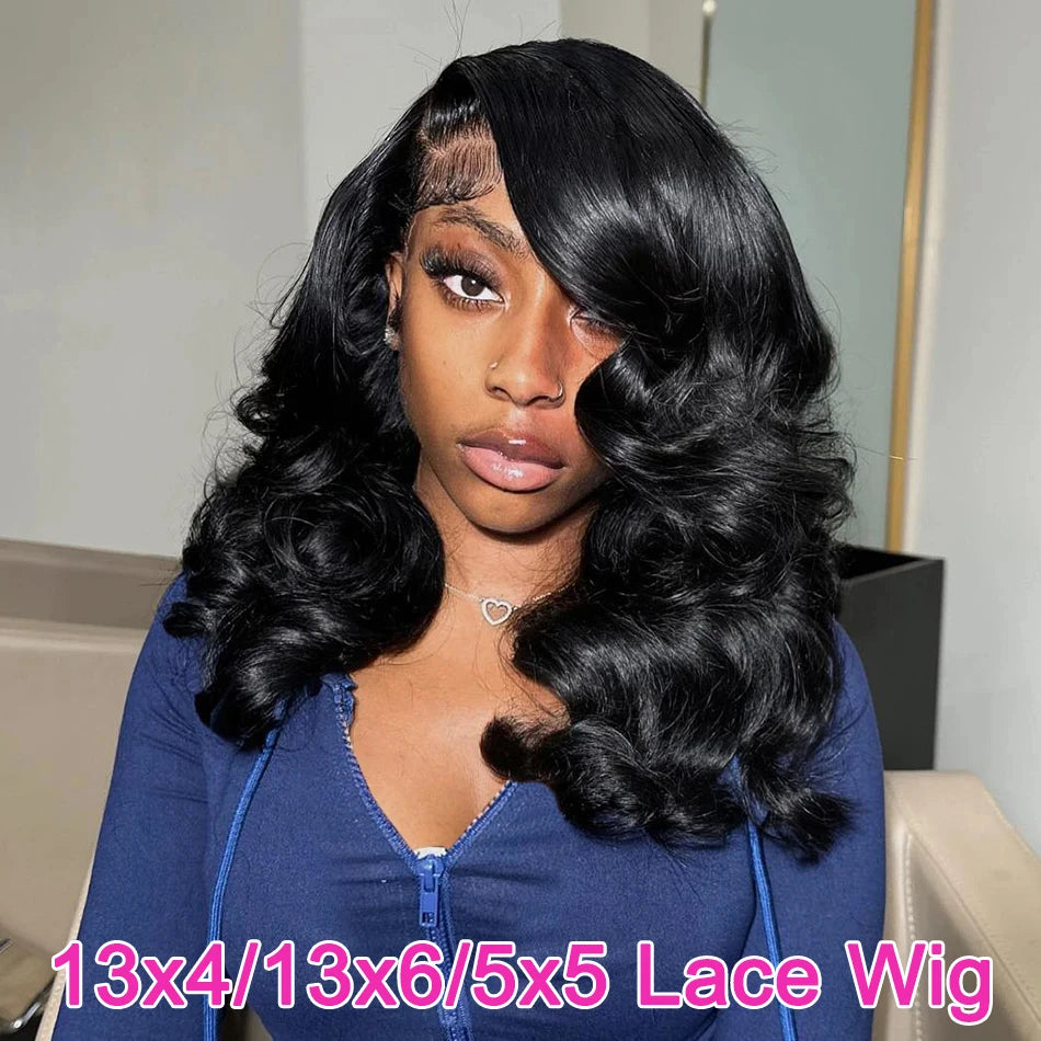 Body Wave Bob Wig 13x6 Transparent Lace Frontal Wig Brazilian Human Hair Wigs