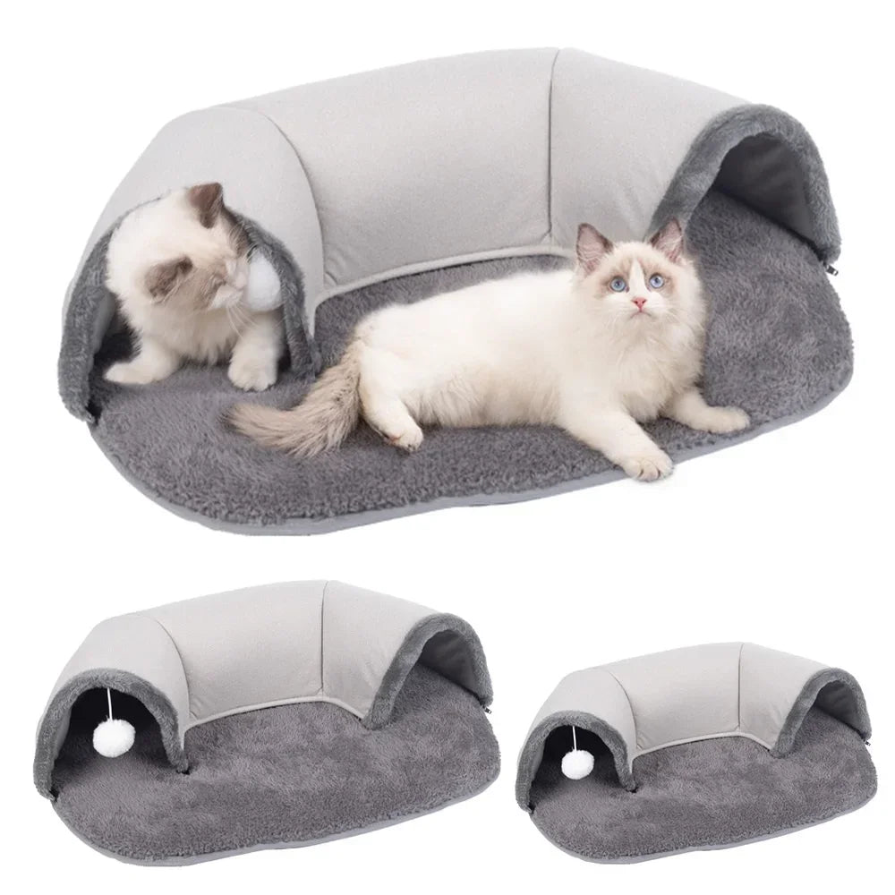 Pet Cat Tunnel Interactive Play Toy Cat Bed Nest Dual Use  Tunnels Indoor Toys House Kitten Training Toy