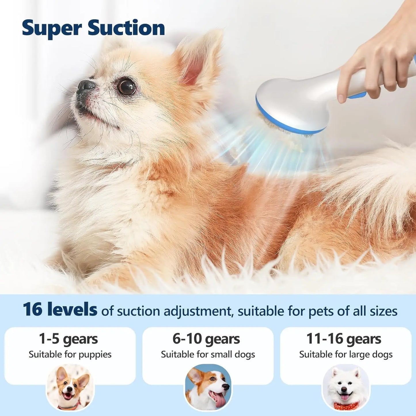 Pet Grooming Vacuum Kit 5-in-1 Pet Grooming Kit
