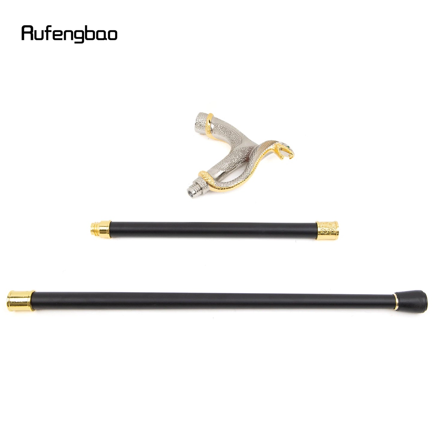 White Golden Cobra Head Fashion Walking Stick