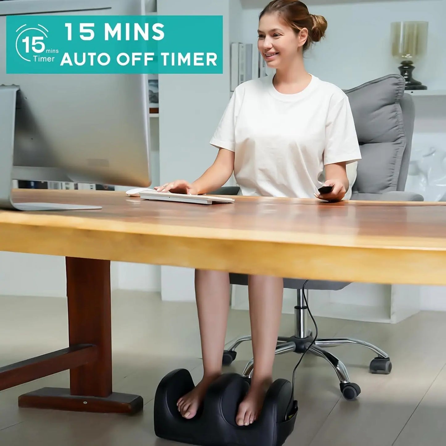 Electric Foot Massager Machine with Heat  Kneading Feet Calf Massagers for Relaxation