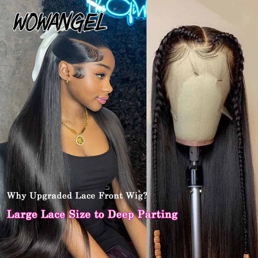250% Upgraded 13x6 HD Lace Full Frontal Wigs Glueless Straight Human Hair Wigs