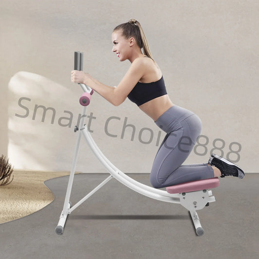 Dual-Track Abdominal Trainer Ab Machine 330lbs Weight Capacity Foldable Gear Adjustment Core & Abdominal Exercise for Home Gym