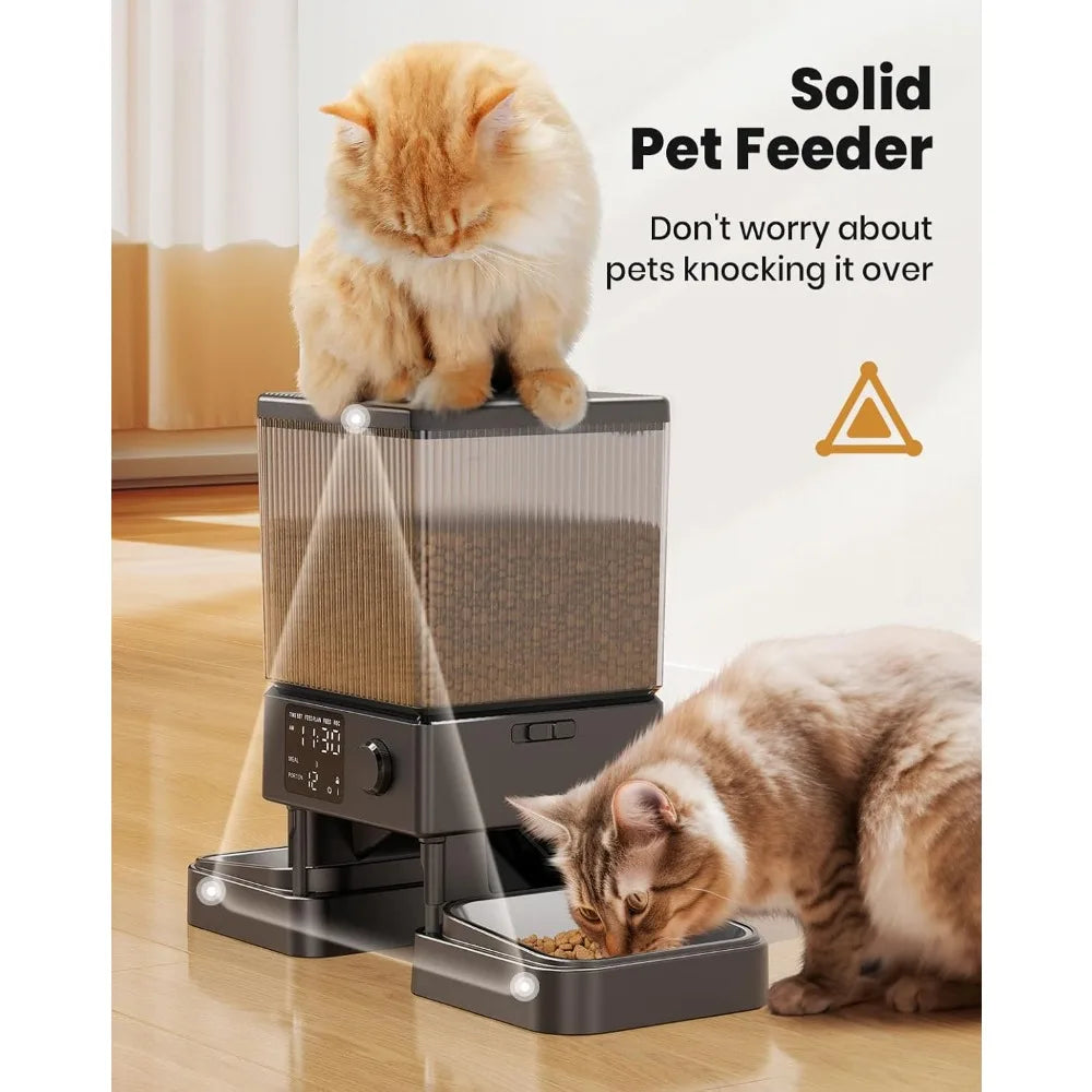 Automatic Cat Feeder for 2 Cats, 2   for Small Pets Indoor, Timed Cat Feeder for Dry Food