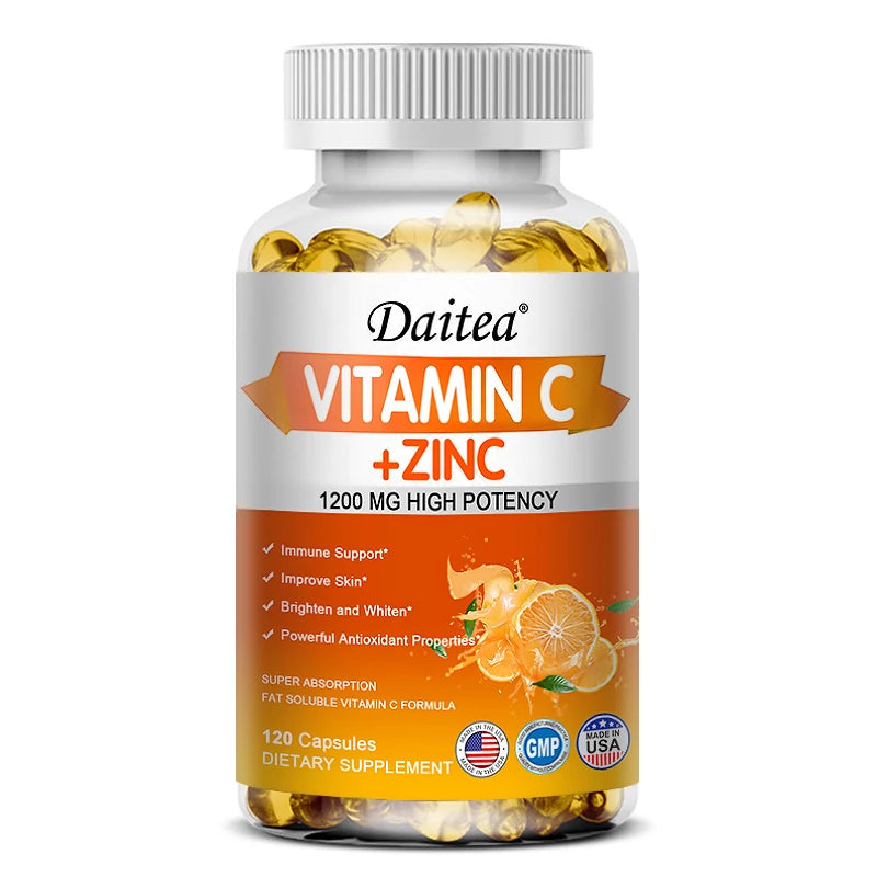Vitamin C + Zinc Capsules - Immune System Booster Antioxidant