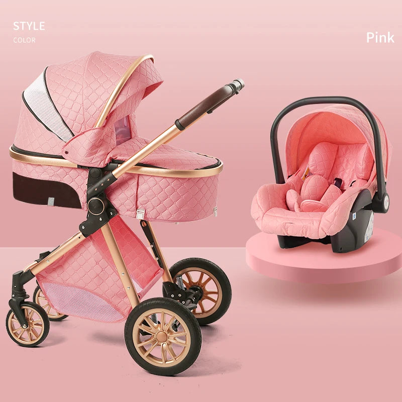 Luxury Baby Stroller 3 in 1 High Landscape Baby Cart Model BWSV9A