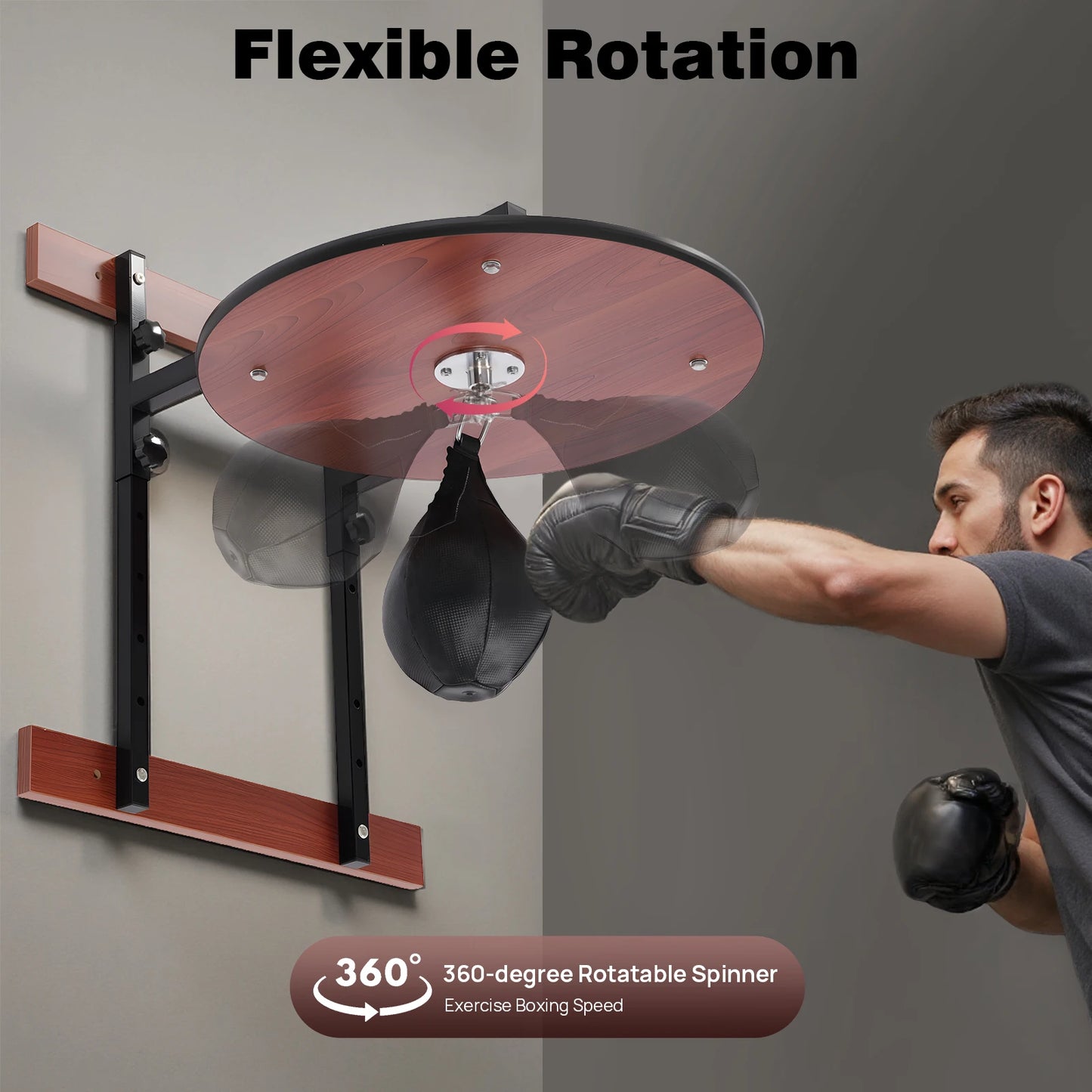Heavy Duty Adjustable Speed Bag Platform Kit,Professional Wall Mounted Punching Ball