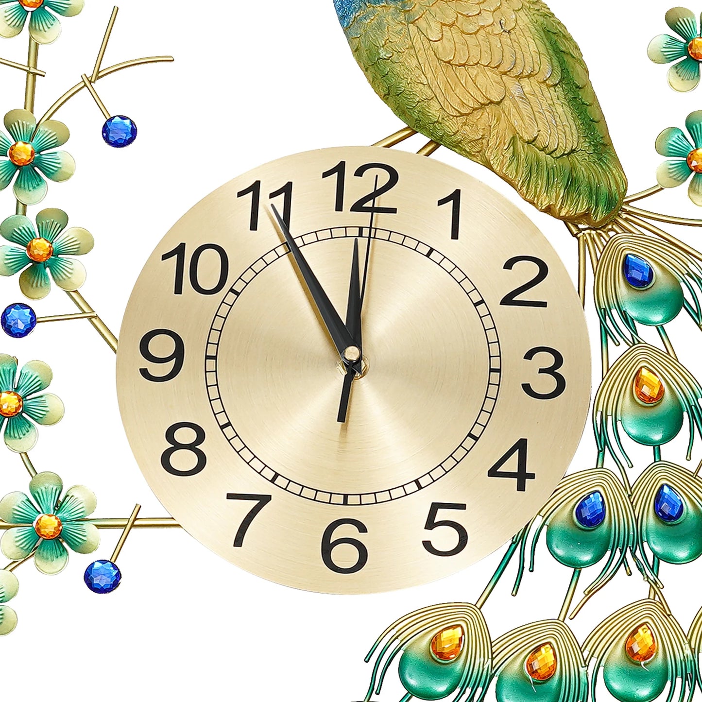 3D European Style Peacock Hanging Clock Wall-mounted Wall Clock Modern Decorative