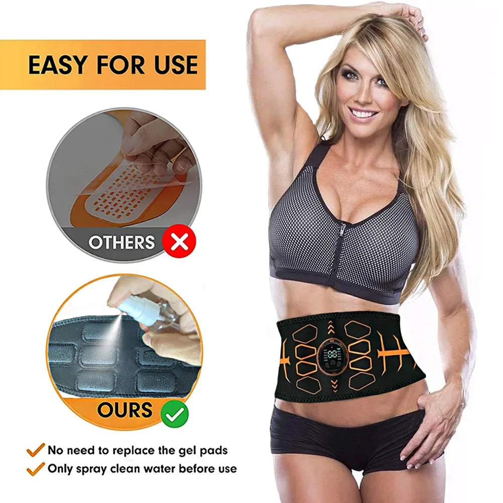 Muscle Toner Smart Abdominal Toning Belt EMS Muscle Stimulator Ab Trainer   Massager Weight Loss Fitness Equipment