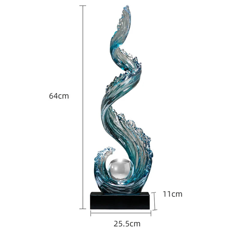 Home Decor Wind and Water Rising   Sculpture Luxury Living Room Entrance