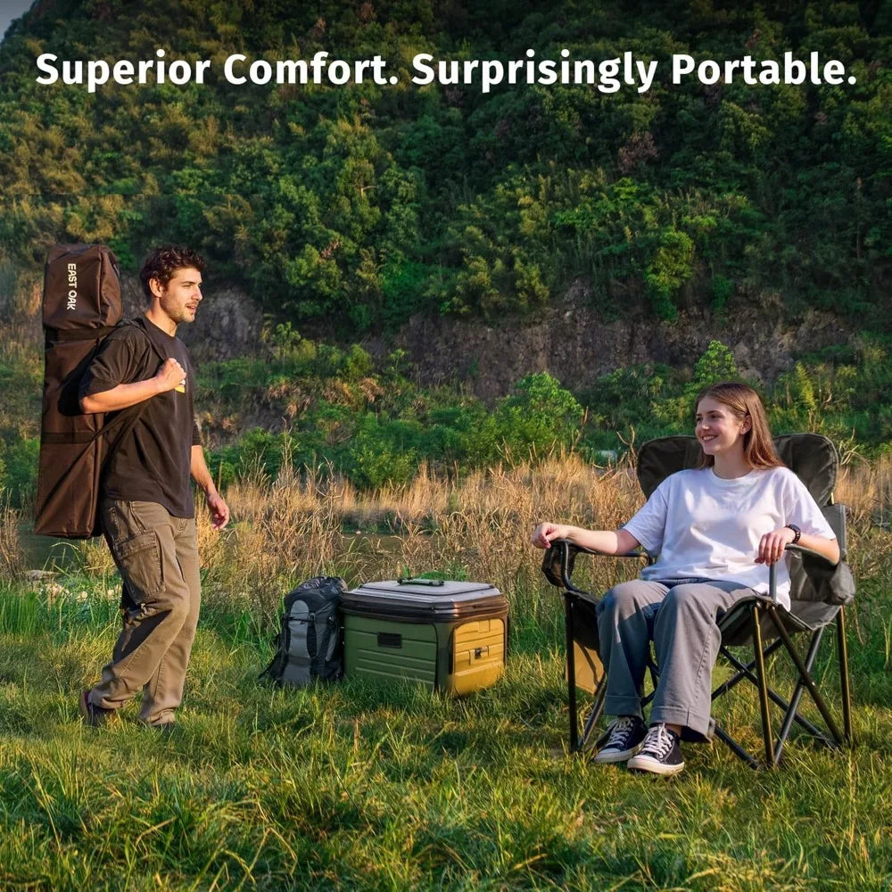 Oversized Camping Chair | Heavy Duty  Cup Holder & Side Pocket | Ideal for Camping