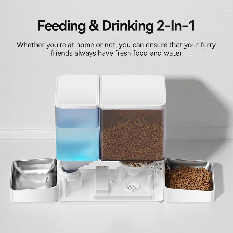 Automatic Pet Feeder Gravity Water Fountain 8.5L