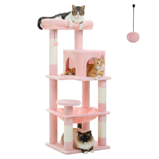 Cat Tree for Indoor Cats, 5-Level Cat Tower for Large Cats with Metal Frame