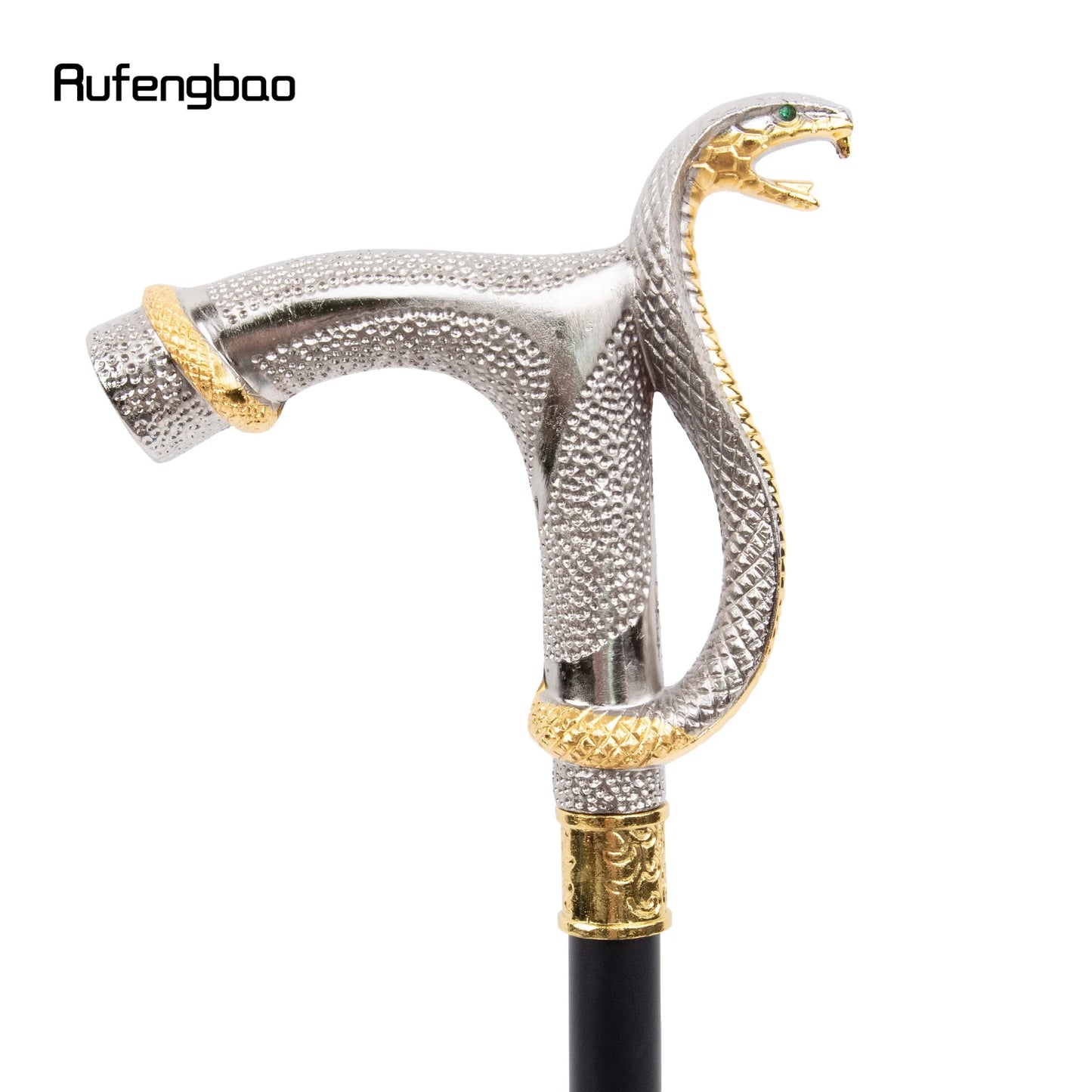 White Golden Cobra Head Fashion Walking Stick