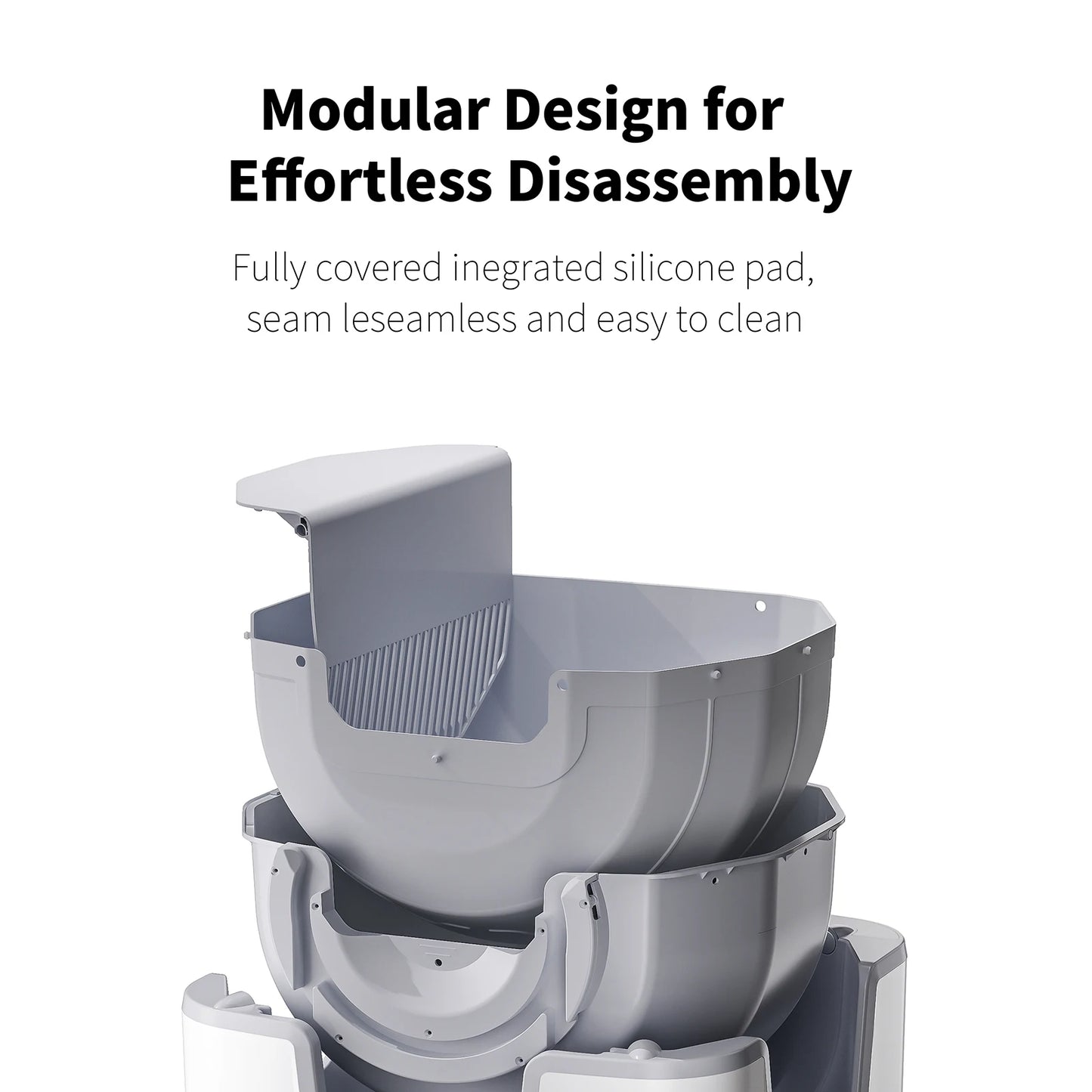 Self-Cleaning Litter Box - Open-Top Automatic Cat Litter Box with Odor Control,