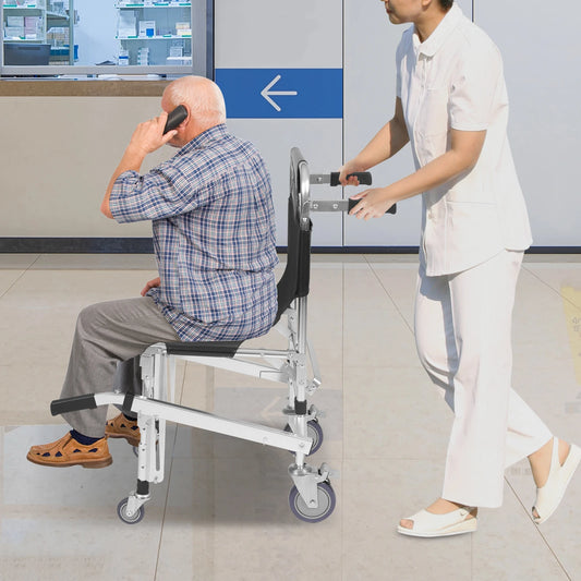Stair Climbing Wheelchair, Foldable Lightweight Aluminum Rescue Stretcher