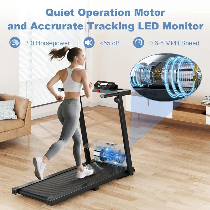 Treadmills for Home, Walking Pad with Handle Bar, Portable Foldable