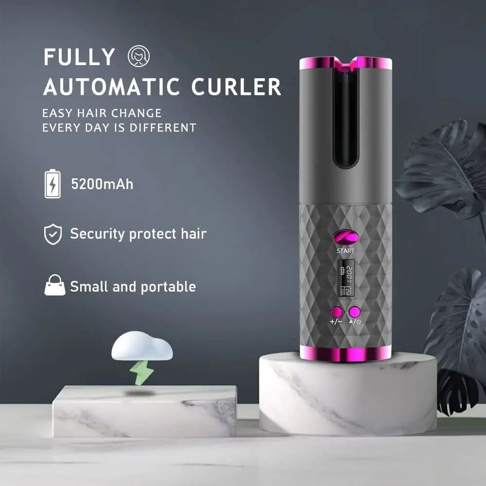 LED Display Temperature Unbound Cordless Hair Curler