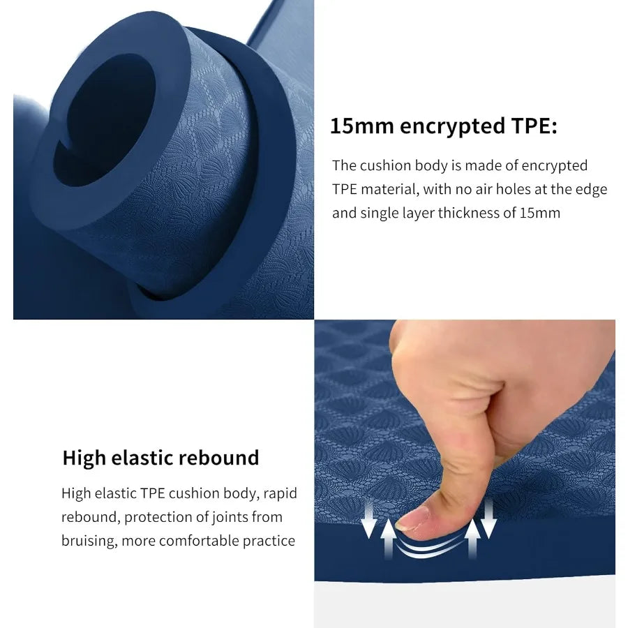 Large Thick Exercise Mat for Fitness Yoga Pilates Stretching and Floor Exercises