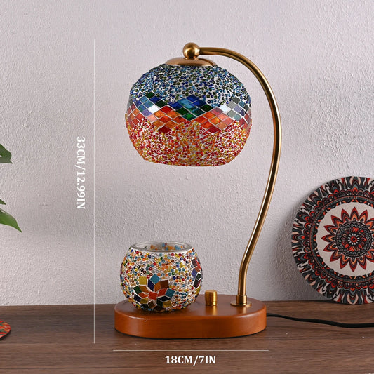 Bohemian style bedside lamp, 3 colors, hand-colored glass table lamp