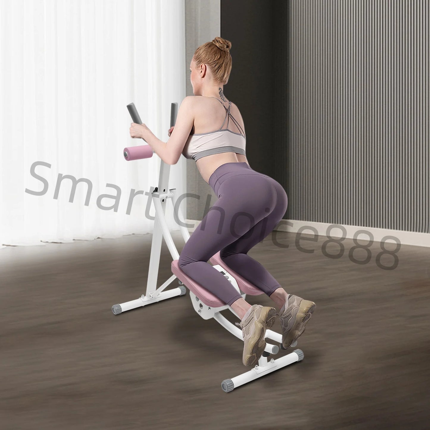 Dual-Track Abdominal Trainer Ab Machine 330lbs Weight Capacity Foldable Gear Adjustment Core & Abdominal Exercise for Home Gym