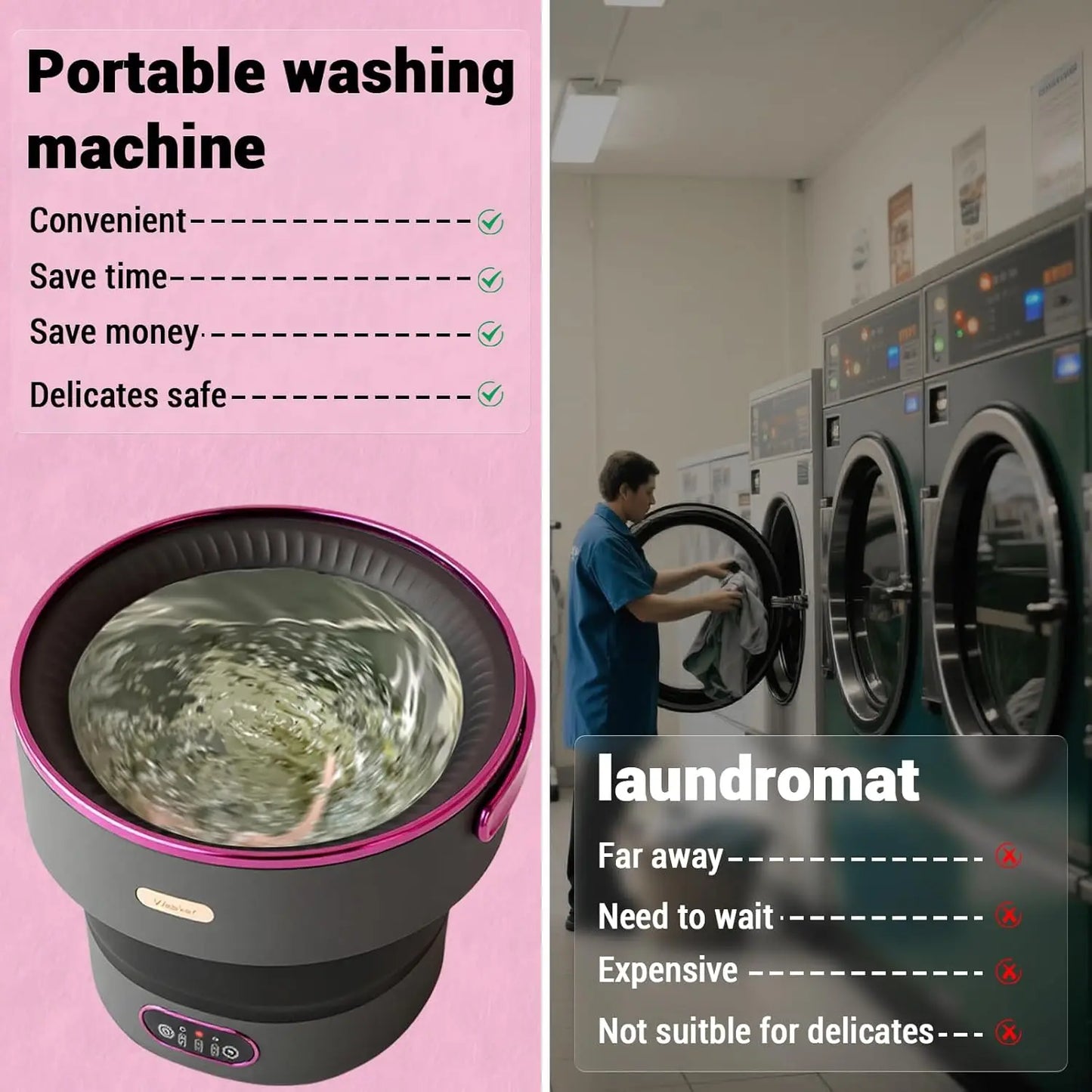 Portable Washing Machine 13L Foldable Mini Washer