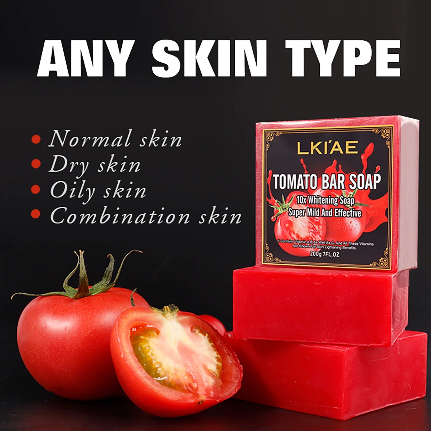 Organic Tomato Soap Bar, Lightening Skin, Deeply Clean, Exfoliate, Remove Dark Spots, Moisturizing,