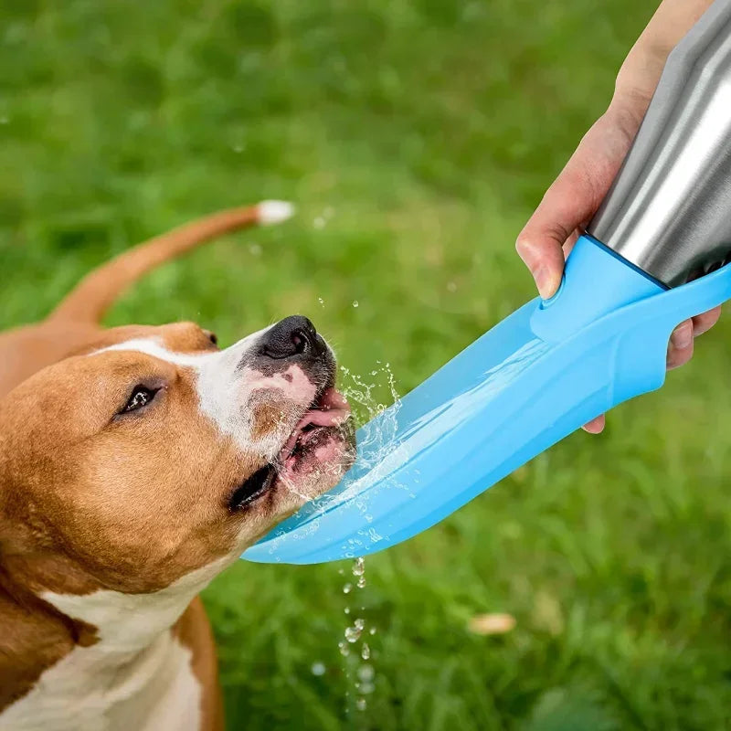 Large Dog Water Bottle Stainless Steel Outdoor  Puppy Travel Water Basin