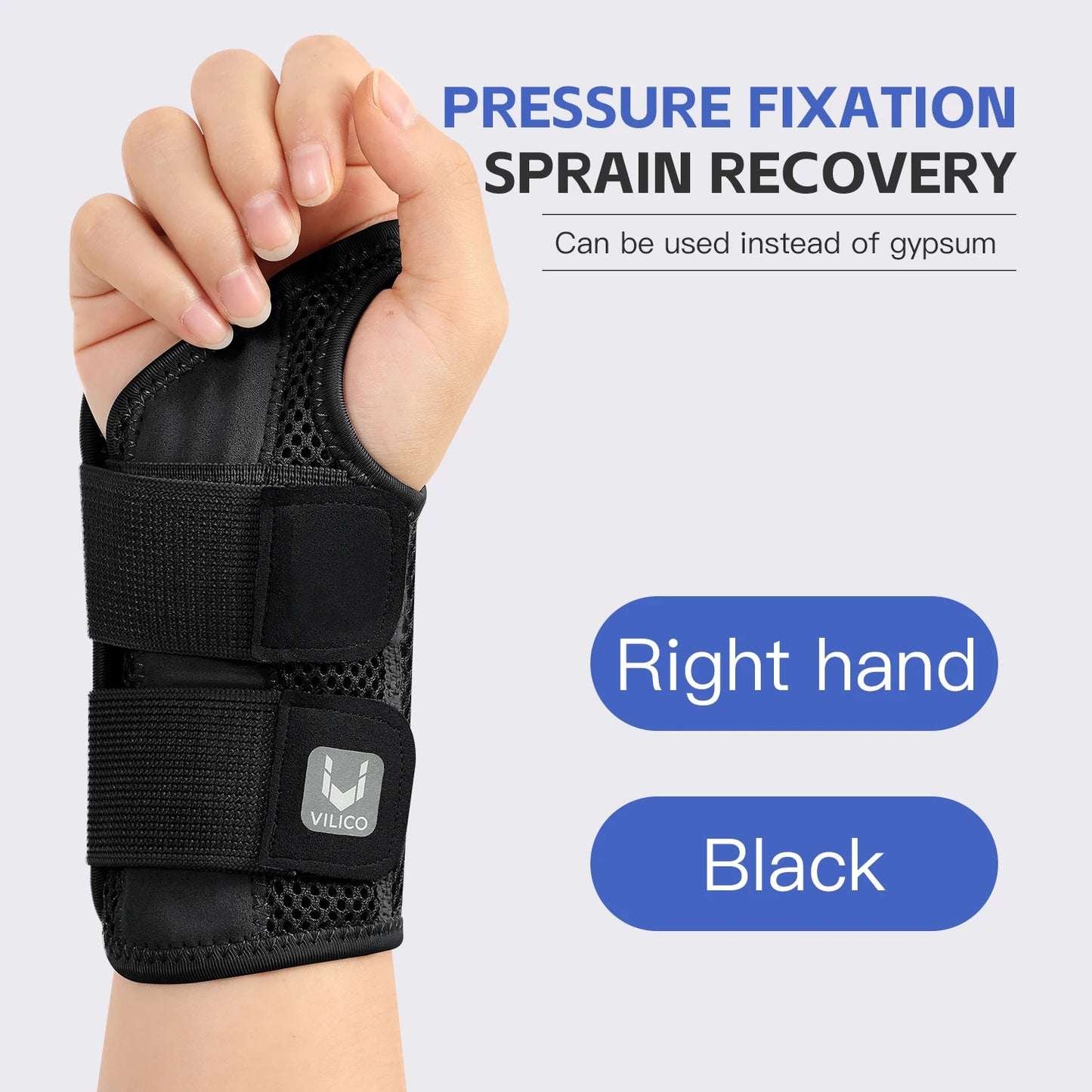 Wrist Brace for Carpal Tunnel Support Brace with Splints Hand Support for Arthritis Tendonitis Sprain Injuries Wrist Pain 1PC