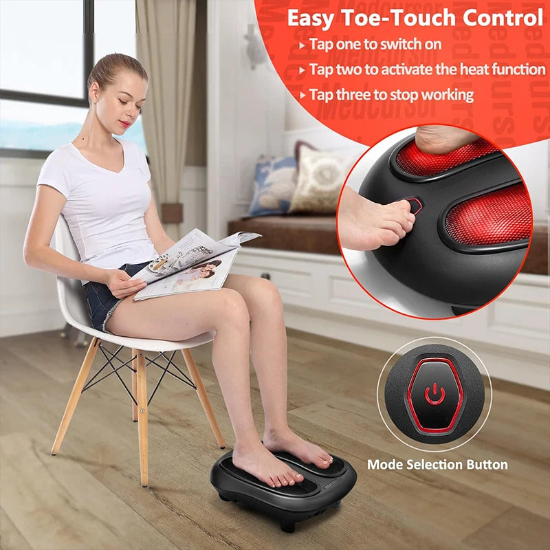 Electric Foot Massager with Heat Compress Deep Kneading Shiatsu