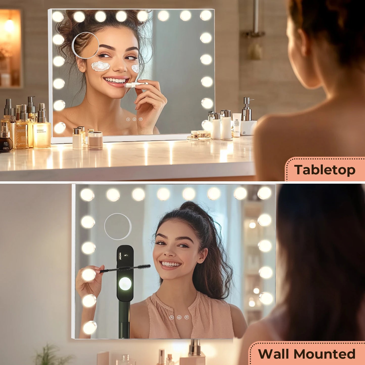 32"x24" Hollywood Vanity Mirror with Lights,