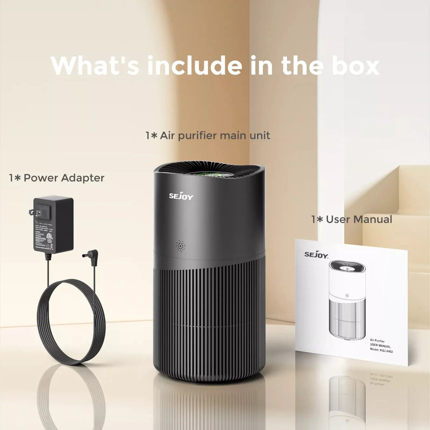 3 Speed HEPA Air Purifier Air Fresh for Home Allergies Dust Pollen CARB