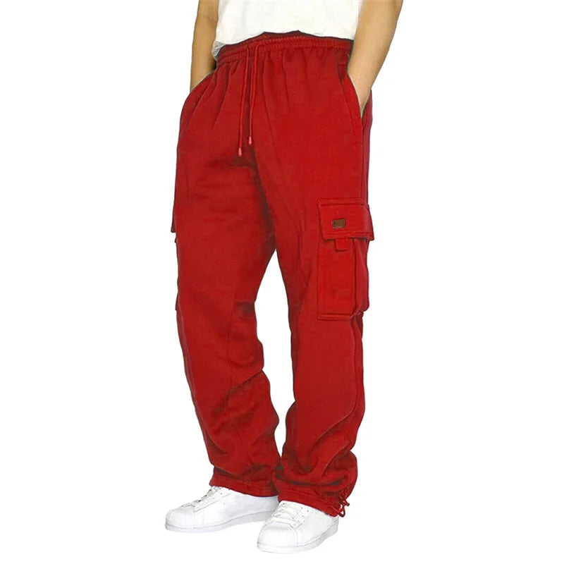 Men’s Loose Cargo Pants Casual Drawstring