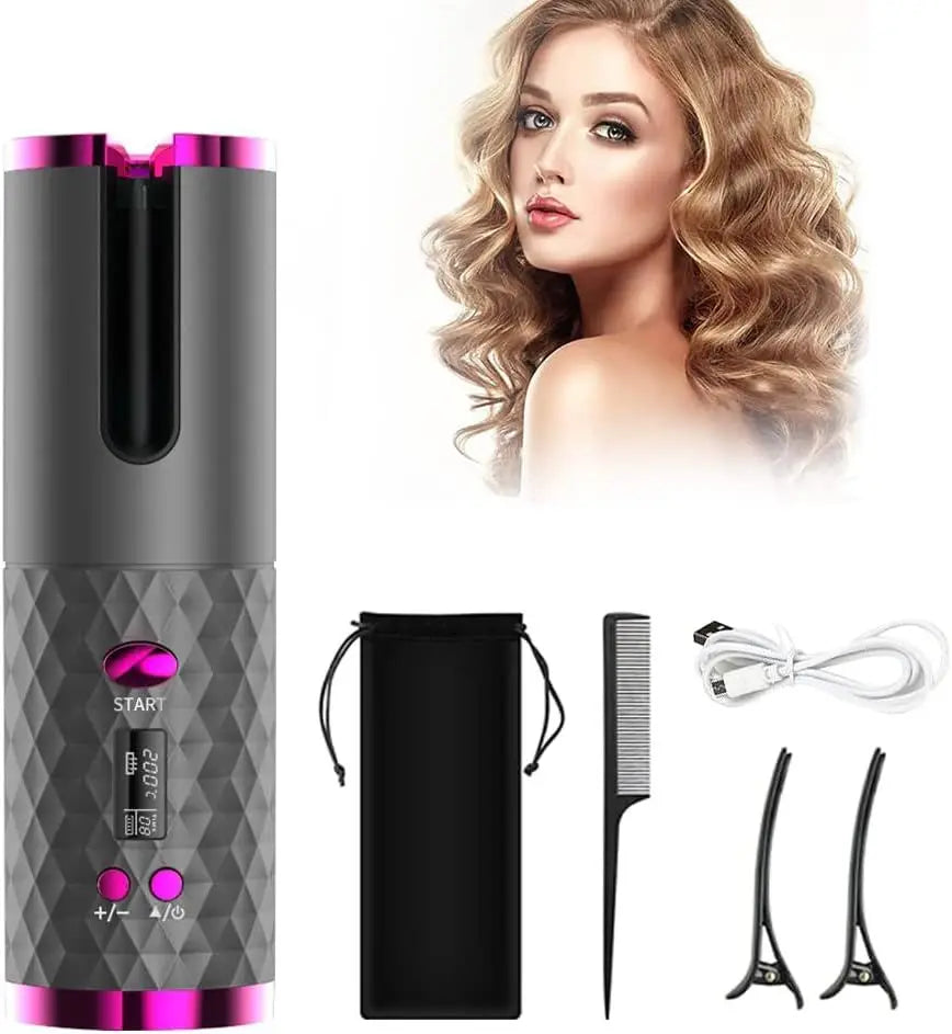 LED Display Temperature Unbound Cordless Hair Curler