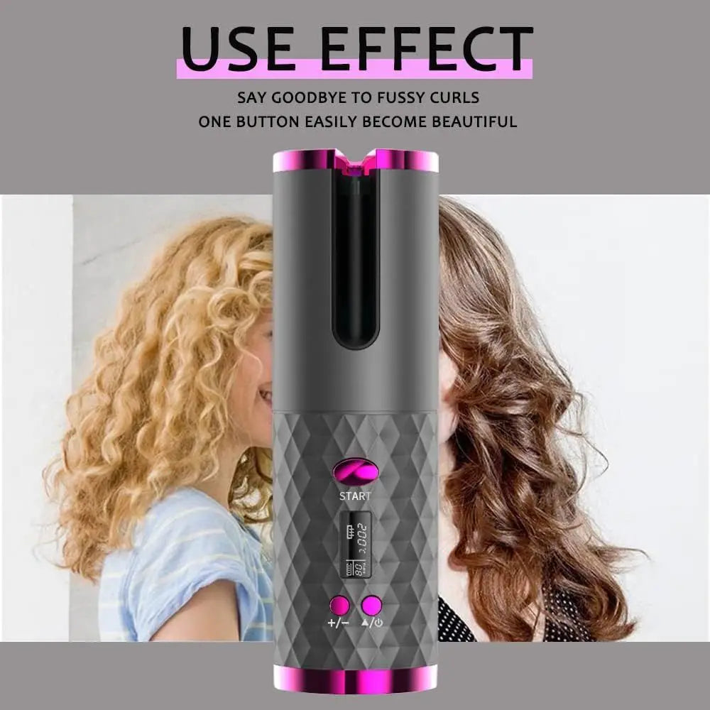 LED Display Temperature Unbound Cordless Hair Curler