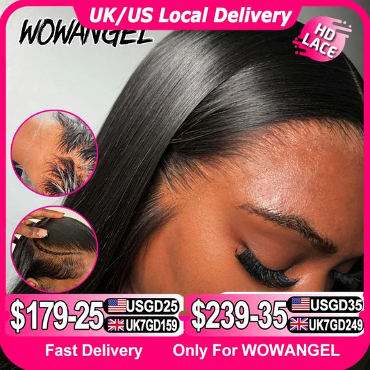 250% Upgraded 13x6 HD Lace Full Frontal Wigs Glueless Straight Human Hair Wigs