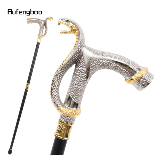 White Golden Cobra Head Fashion Walking Stick
