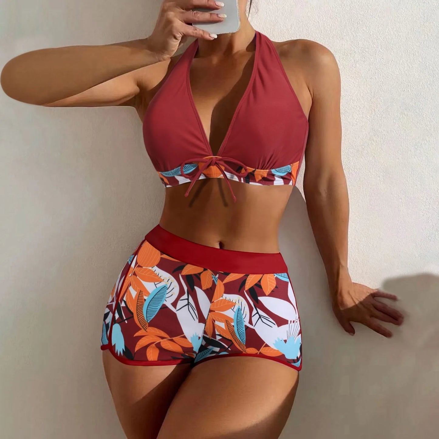 Shorts Bikinis Set  High Waist Swimsuit Women S