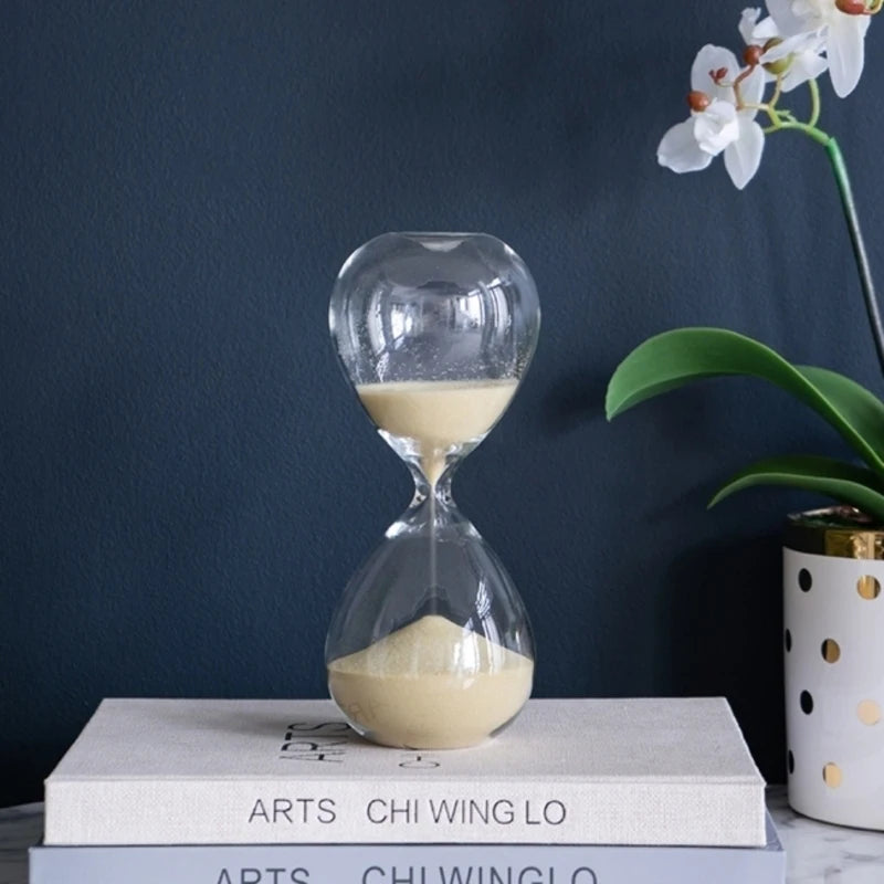 8"    30-Minute Hourglass (Bisque Sand) Home Decor Office Desk   Mantel Timing Decorative Accent Ideal Gift