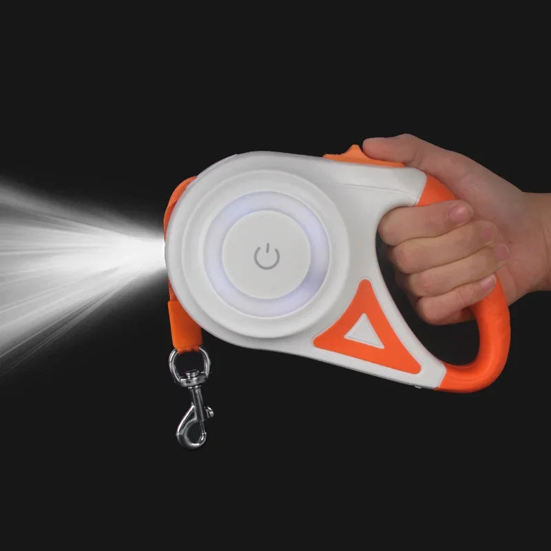 5M Automatic Retractable Dog Leash with Led Flashlight Durable Nylon Lead for Pet Dogs Adjustable Walking Running Rope Dog stuff