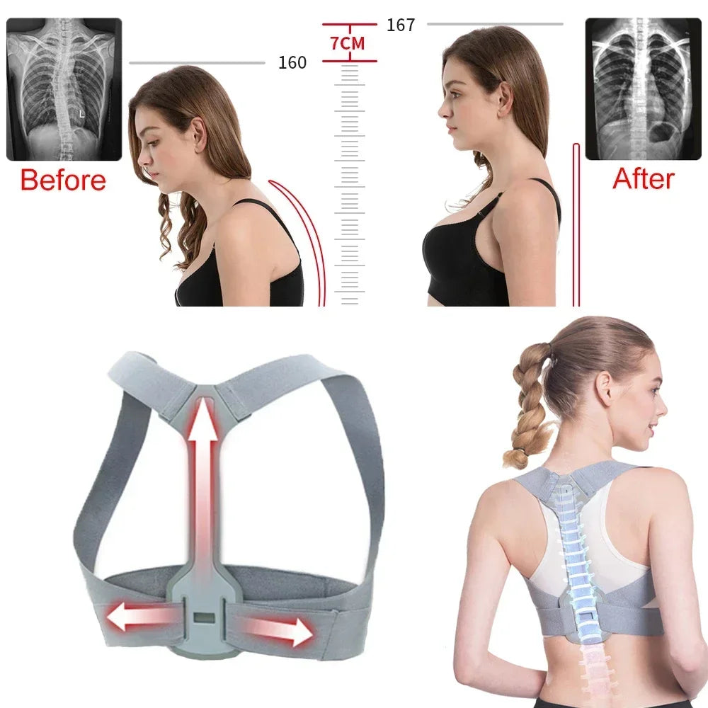 Lumbar Spine Posture Corrector Back Brace Clavicle Support Straight Strap Shoulder