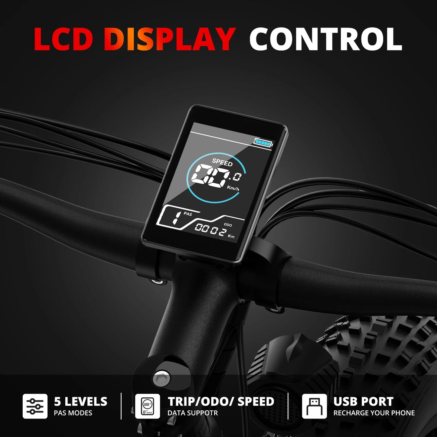 EB26 Electric Bike for Adults 1000W Electric Bicycle 48V 15AH E Bike 26" Fat Tire