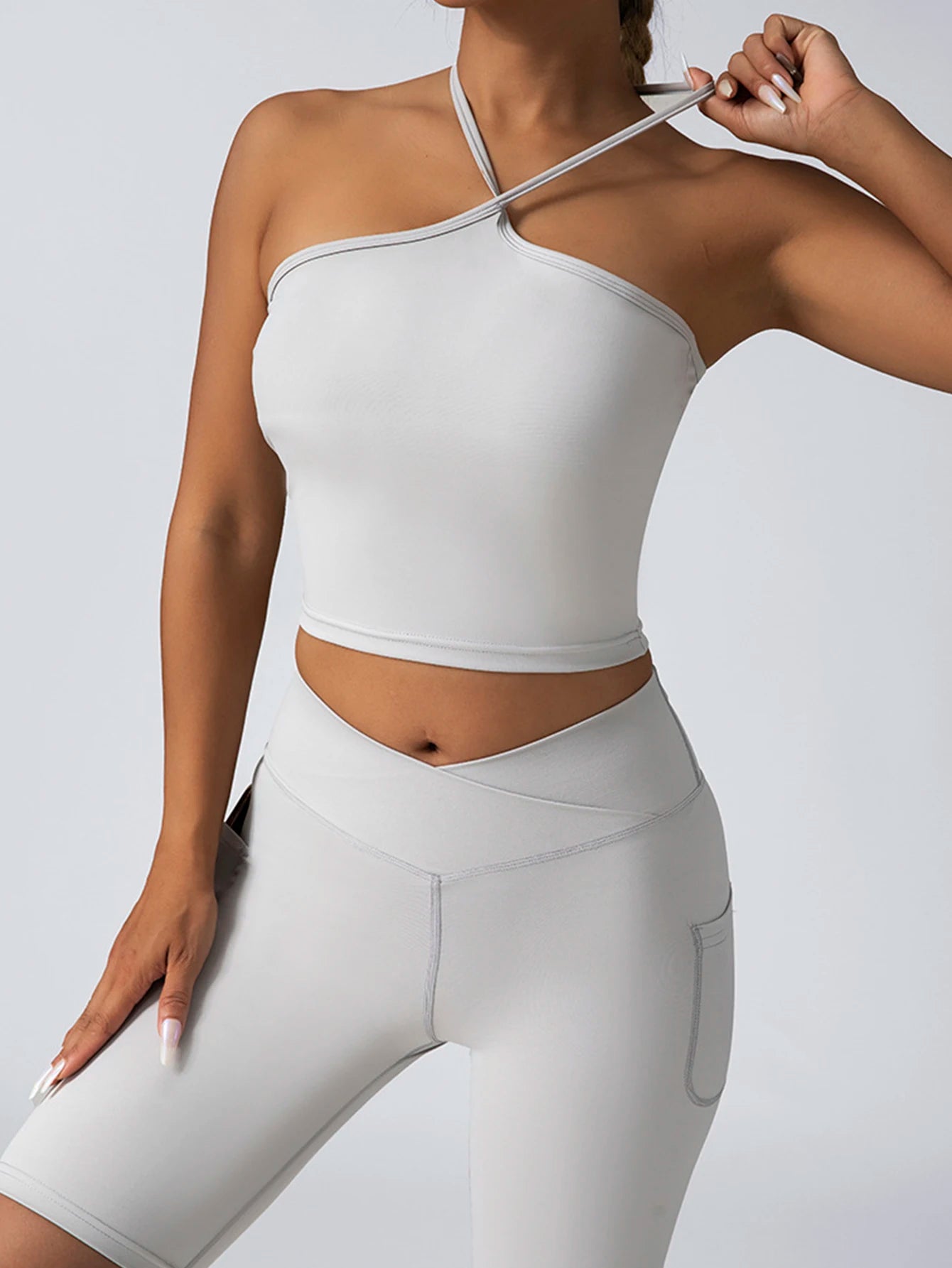US Local Women's Seamless Solid Color Yoga Set 2 Piece