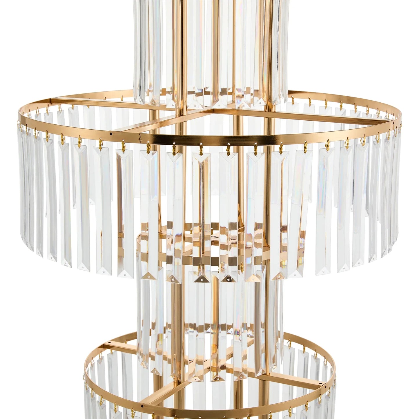 5 Tiers Round Chandelier Pedestal Stand Wedding Gold Vases