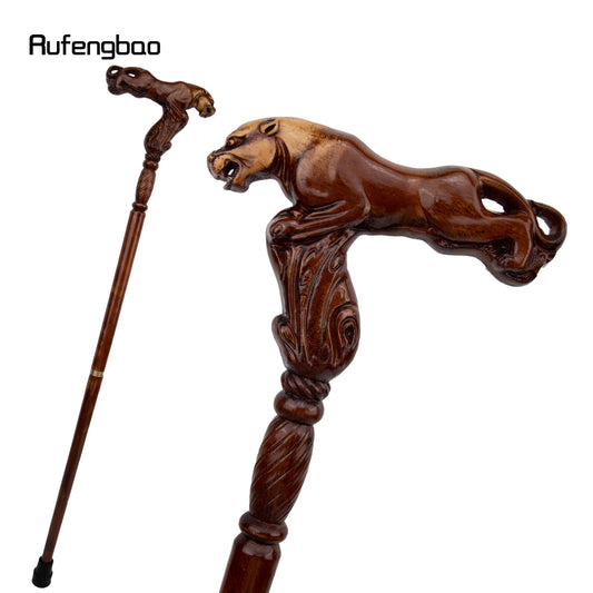 Leopard Brown Wooden Fashion Walking Stick for Hiking